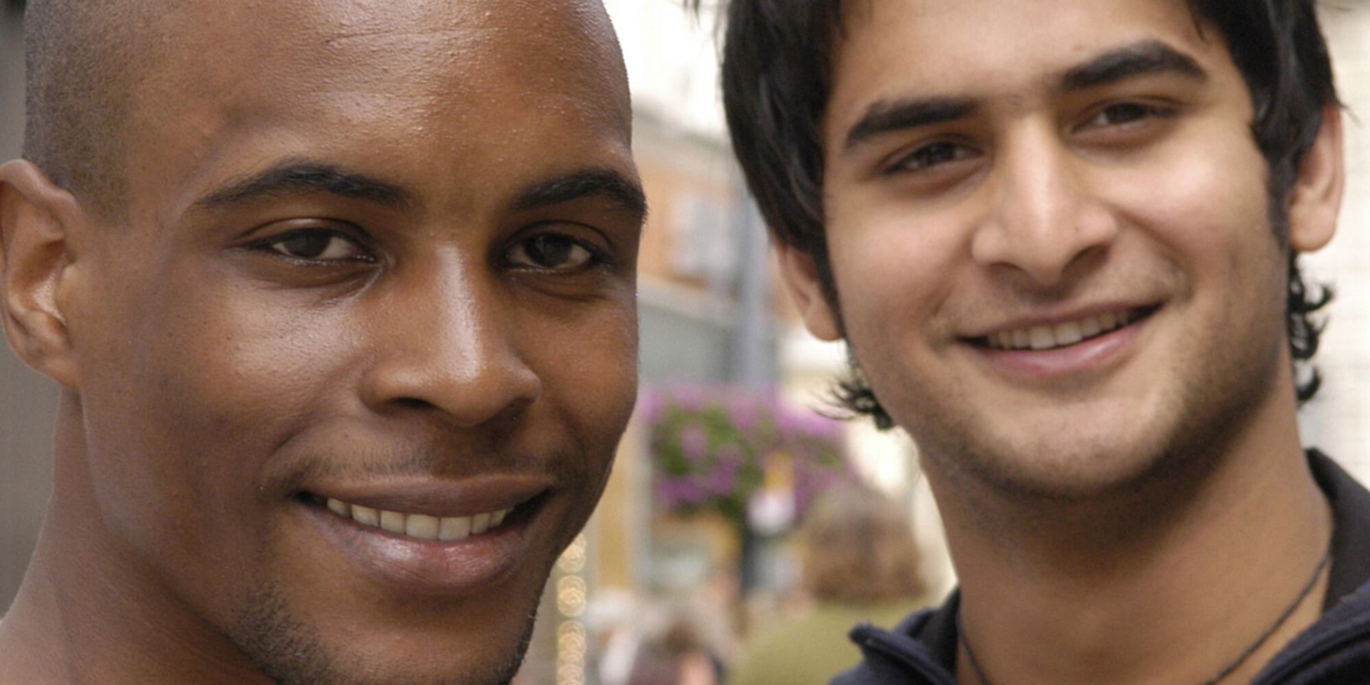 Image showing two young men smiling at the camera